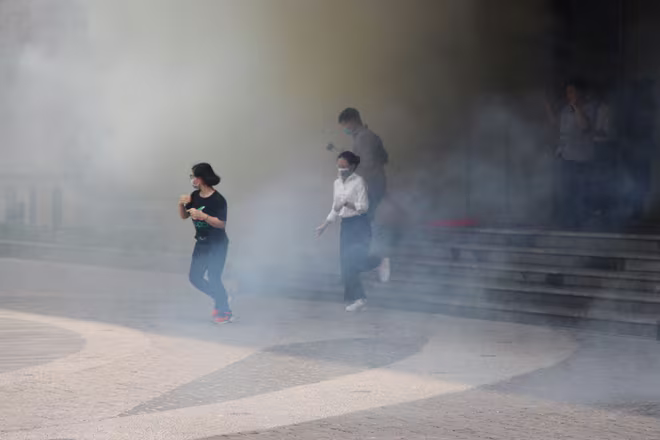 Người dân khi nghê tiếng hệ thống báo cháy kích hoạt thoát nạn theo hướng dẫn của lực lượng chữa cháy cơ sở Người dân khi nghê tiếng hệ thống báo cháy kích hoạt thoát nạn theo hướng dẫn của lực lượng chữa cháy cơ sở