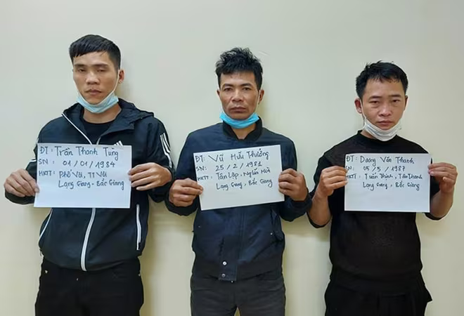 Các đối tượng liên quan bị Công an bắt giữ Các đối tượng liên quan bị Công an bắt giữ