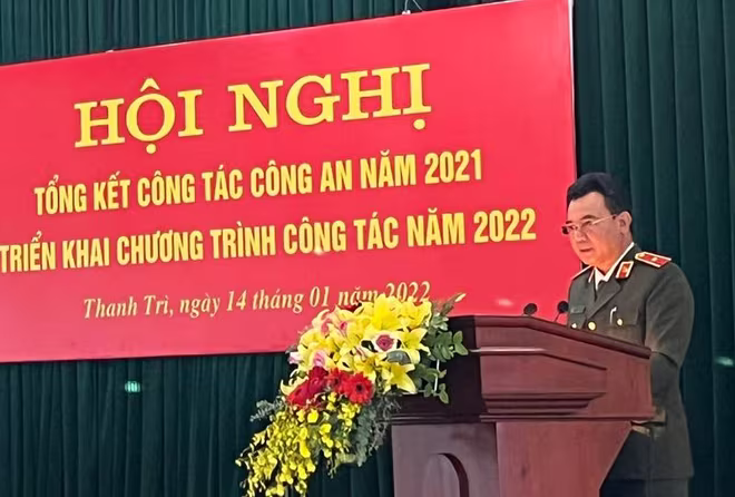 Thiếu tướng Nguyễn Anh Tuấn, Phó Giám đốc CATP phát biểu chỉ đạo tại Hội nghị