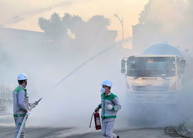 Tuyên truyền, diễn tập về PCCC và CNCH và thực hành sử dụng bình chữa cháy