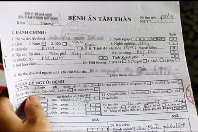 Hồ sơ bệnh án tâm thần bị cáo làm giả để trốn tội Hồ sơ bệnh án tâm thần bị cáo làm giả để trốn tội