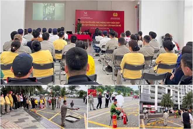 Buổi tuyên truyền và thực hành PCCC và CNCH tại khu chung cư Vinhomes Symphony