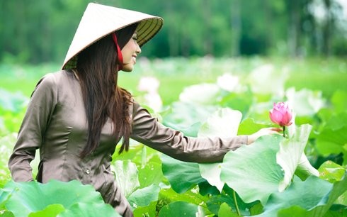 Hoa hậu biển Nguyễn Thị Loan mộc mạc bên đóa hoa sen ảnh 8 Hoa hậu biển Nguyễn Thị Loan mộc mạc bên đóa hoa sen ảnh 8