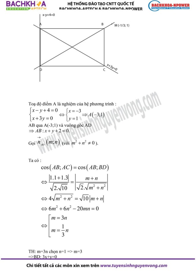 Gợi ý đáp án đề thi môn Toán khối B, D ảnh 14 Gợi ý đáp án đề thi môn Toán khối B, D ảnh 14