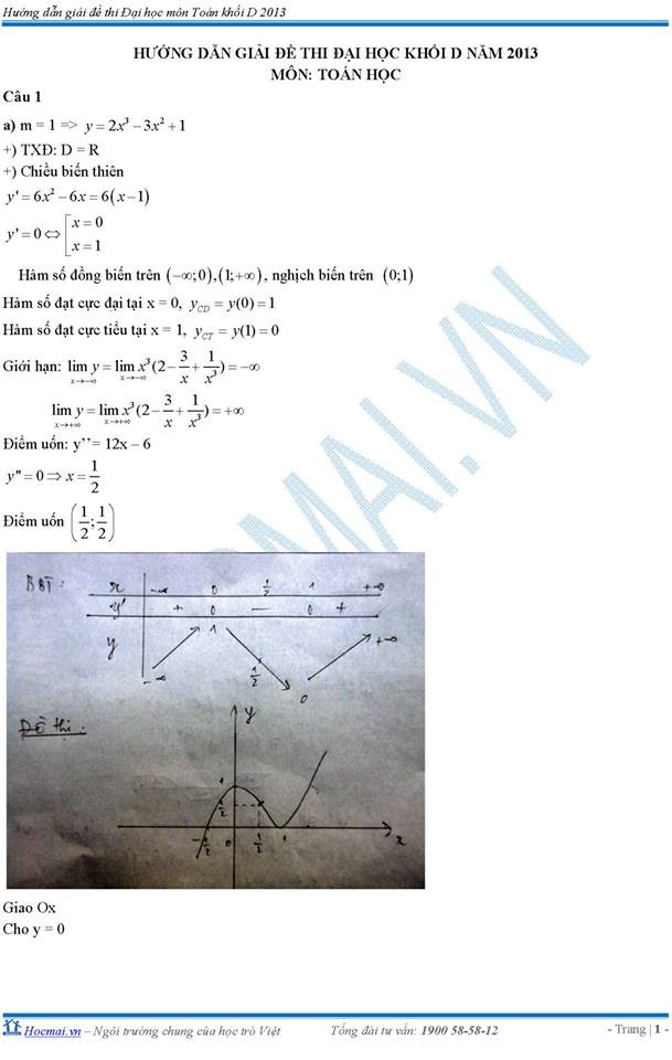 Gợi ý cách giải đề thi tuyển sinh ĐH năm 2013 môn Toán (khối B và D) ảnh 11 Gợi ý cách giải đề thi tuyển sinh ĐH năm 2013 môn Toán (khối B và D) ảnh 11