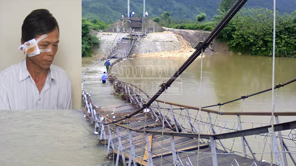 Đắk Lắk: Sập cầu treo, một người dân bị thương ảnh 1 Đắk Lắk: Sập cầu treo, một người dân bị thương ảnh 1
