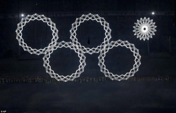 Olympic Sochi 2014 chính thức khai mạc với màn pháo hoa rực rỡ ảnh 2 Olympic Sochi 2014 chính thức khai mạc với màn pháo hoa rực rỡ ảnh 2