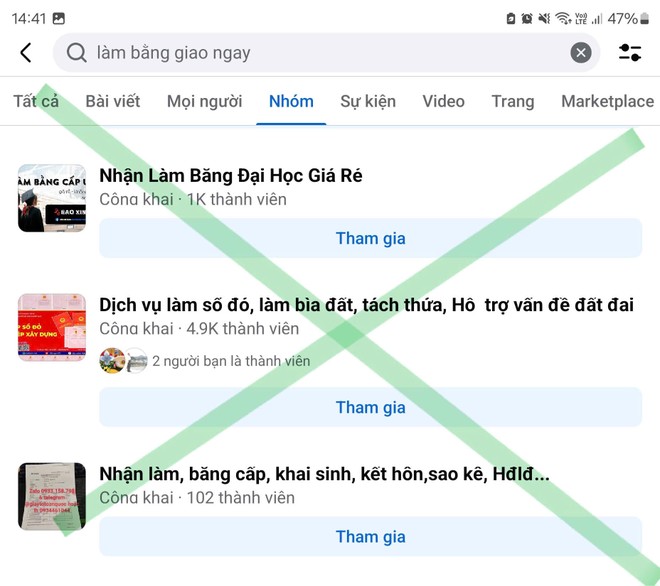 Nhan nhản các hội, nhóm dịch vụ làm giả giấy tờ trên mạng xã hội