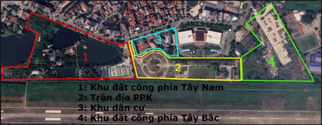 Hình ảnh vệ tinh của các khu đất giáp Trận địa pháo PPK