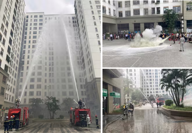 Tuyên truyền, thực tập phương án chữa cháy tại Chung cư Hanoi Homeland