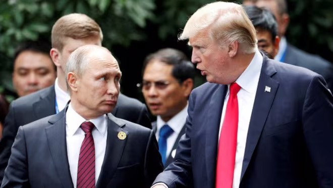 Tổng thống Nga Vladimir Putin và Tổng thống Mỹ Donald Trump