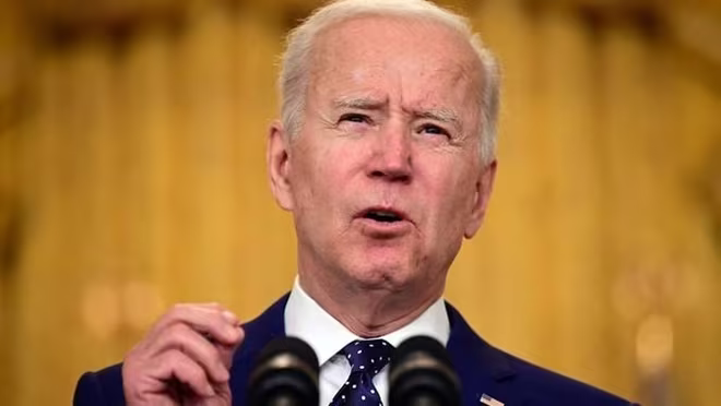 Tổng thống Mỹ Joe Biden phát biểu tại Nhà Trắng hôm 15-4-2021