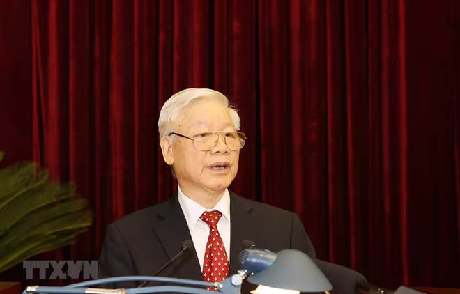Tổng Bí thư, Chủ tịch nước Nguyễn Phú Trọng phát biểu khai mạc Hội nghị. (Ảnh: Trí Dũng/TTXVN) Tổng Bí thư, Chủ tịch nước Nguyễn Phú Trọng phát biểu khai mạc Hội nghị. (Ảnh: Trí Dũng/TTXVN)