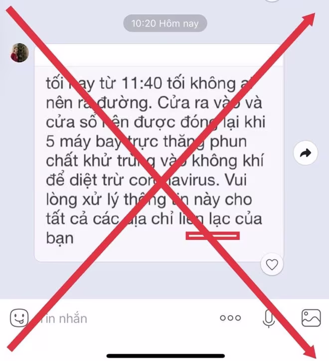 Nội dung thông tin lan truyền sai sự thật