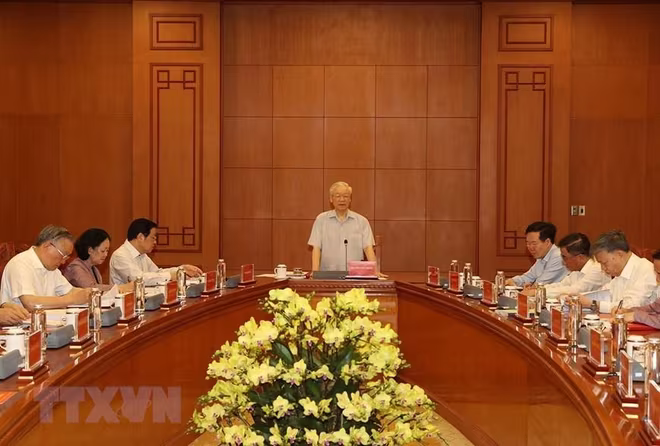 Tổng Bí thư Nguyễn Phú Trọng, Trưởng Ban Chỉ đạo chủ trì cuộc họp Tổng Bí thư Nguyễn Phú Trọng, Trưởng Ban Chỉ đạo chủ trì cuộc họp