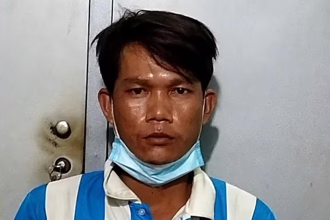 Đối tượng Ngô Văn Dự tại cơ quan công an Đối tượng Ngô Văn Dự tại cơ quan công an