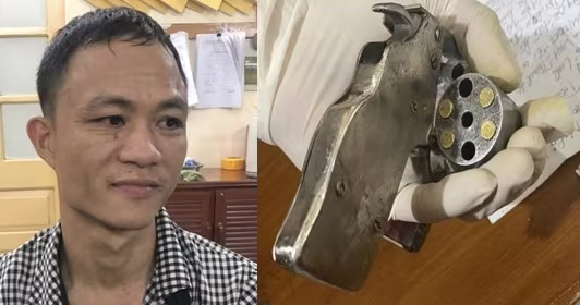 Đối tượng Vương và tang vật bị thu giữ Đối tượng Vương và tang vật bị thu giữ