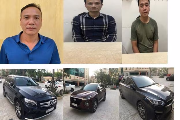 Các đối tượng chính trong vụ án và xe ô tô bị tạm giữ