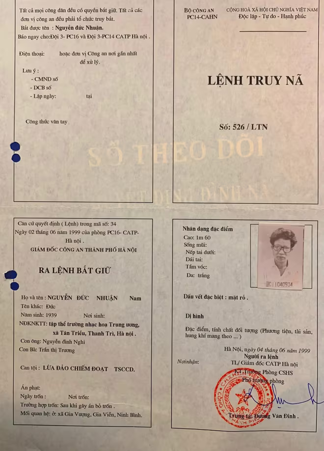 Diện mạo 22 năm trước khác hoàn toàn, nhưng Nguyễn Đức Nhuận vẫn bị trinh sát hình sự CAP Đồng Tâm phát giác Diện mạo 22 năm trước khác hoàn toàn, nhưng Nguyễn Đức Nhuận vẫn bị trinh sát hình sự CAP Đồng Tâm phát giác