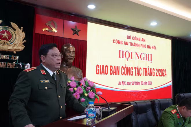 Trung tướng Nguyễn Hải Trung, Giám đốc CATP phát biểu kết luận hội nghị