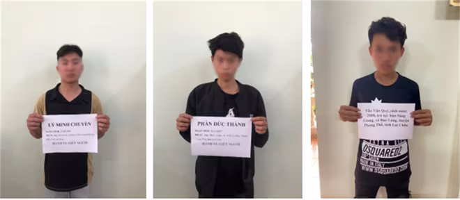 Từ trái qua phải: đối tượng Lý Minh Chuyền, Phàn Đức Thành, Tẩn Văn Quý. Từ trái qua phải: đối tượng Lý Minh Chuyền, Phàn Đức Thành, Tẩn Văn Quý.