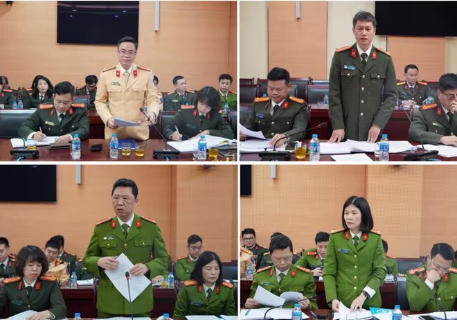 Đại diện chỉ huy các đơn vị tham luận tại hội nghị