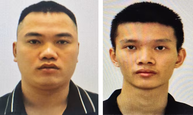 Đối tượng Vũ Quang Quỳnh (trái) và Lê Việt Hoàng.