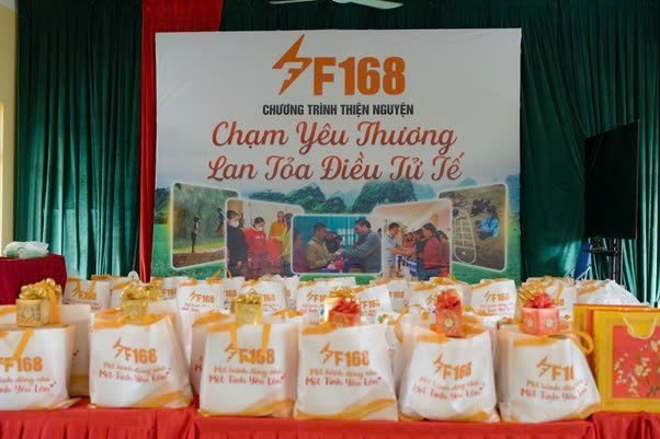Những phần quà ý nghĩa Công ty TNHH Truyền thông và Giải trí F168 chuẩn bị để trao tặng người dân