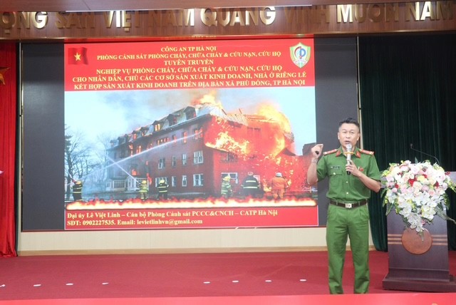 Báo cáo viên đến từ Phòng CS PCCC&amp;CNCH CATP Hà Nội