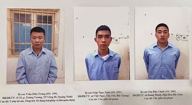Các đối tượng trong vụ cướp Ngân hàng TechcomBank Chi nhánh Sóc Sơn