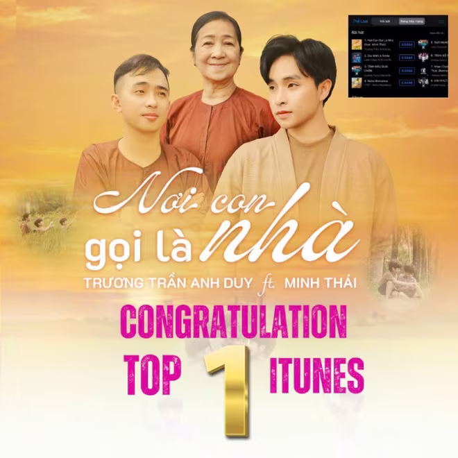 Sau khi ra mắt 1 tiếng, ca khúc “Nơi con gọi là nhà” đã đạt Top 1 Itune Việt Nam Sau khi ra mắt 1 tiếng, ca khúc “Nơi con gọi là nhà” đã đạt Top 1 Itune Việt Nam