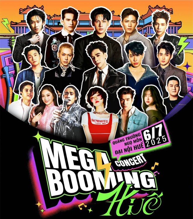 &quot;Mega Booming - Huế 2025&quot; quy tụ nhiều ca sĩ nổi tiếng