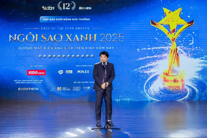 Ông Lâm Chí Thiện - Chủ tịch HĐQT Tập đoàn IMC, Trưởng BTC giải thưởng Ngôi Sao Xanh phát biểu tại họp báo