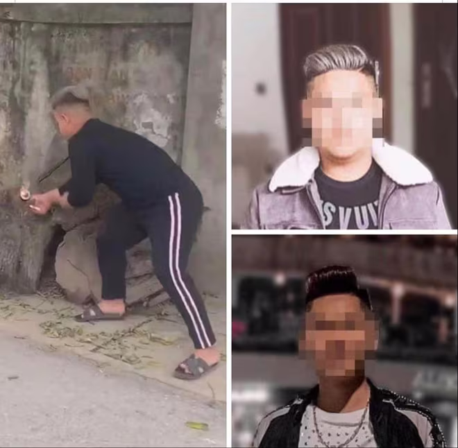 Hai nam thanh niên bị phạt vì đốt pháo nổ Hai nam thanh niên bị phạt vì đốt pháo nổ