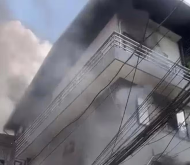 Hiện trường nơi xảy ra vụ cháy Hiện trường nơi xảy ra vụ cháy