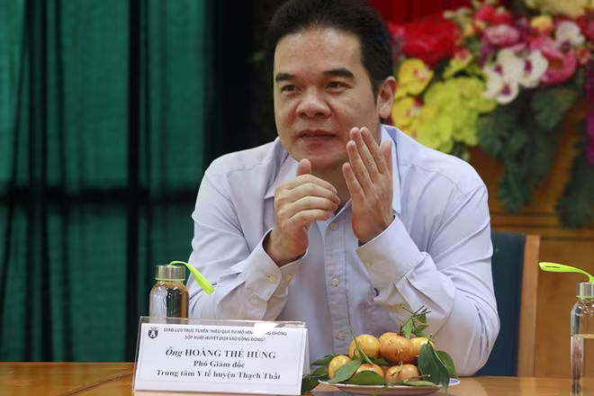 Giao lưu trực tuyến "Hiệu quả từ mô hình phòng chống sốt xuất huyết dựa vào cộng đồng" ảnh 7 Th.S Hoàng Thế Hùng, Phó Giám đốc Trung tâm Y tế huyện Thạch Thất (Hà Nội)