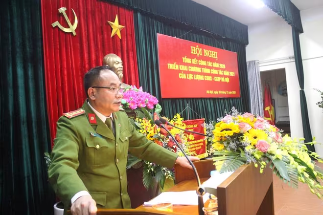 Đại tá Nguyễn Thanh Tùng, Phó Giám đốc CATP Hà Nội phát biểu chỉ đạo tại Hội nghị Đại tá Nguyễn Thanh Tùng, Phó Giám đốc CATP Hà Nội phát biểu chỉ đạo tại Hội nghị