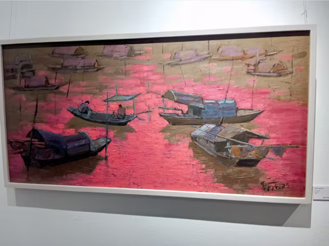 Bức tranh “Sông quê” của họa sĩ Đinh Thị Nguyệt