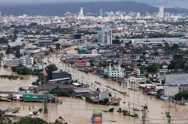 Ngập lụt diện rộng tại Hat Yai, miền Nam Thái Lan