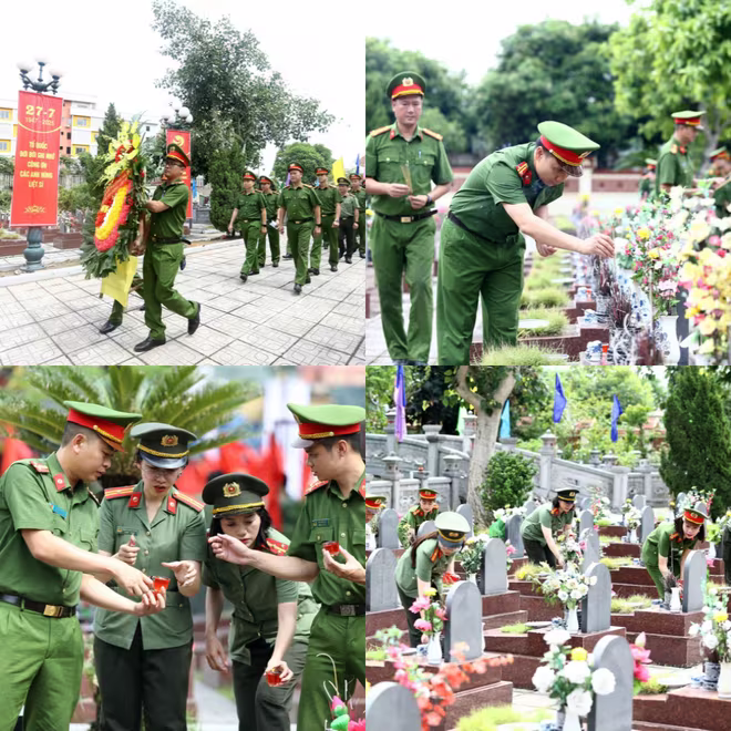 Nhân dịp kỷ niệm 78 năm Ngày Thương binh - Liệt sĩ (27/7/1947 – 27/7/2025), Công an phường Hà Đông đã tổ chức dâng hương, đặt vòng hoa tưởng niệm tại Nghĩa trang Liệt sĩ Vạn Phúc và Nghĩa trang Liệt sĩ Quang Trung