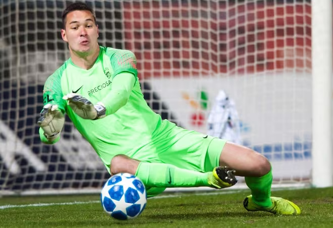 Thủ môn Filip Nguyễn trong màu áo Slovan Liberec Thủ môn Filip Nguyễn trong màu áo Slovan Liberec