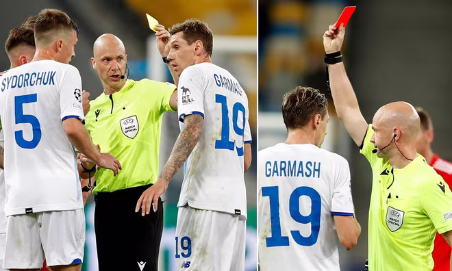 Anthony Taylor rút thẻ vàng và thẻ đỏ liên tiếp với Garmash Anthony Taylor rút thẻ vàng và thẻ đỏ liên tiếp với Garmash