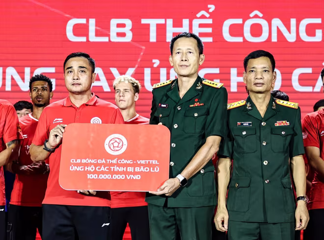 CLB Thể Công Viettel ủng hộ các tỉnh bị ảnh hưởng bởi bão lũ CLB Thể Công Viettel ủng hộ các tỉnh bị ảnh hưởng bởi bão lũ