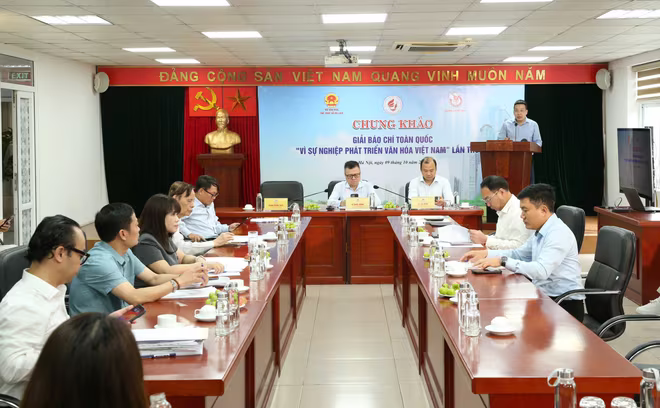 Buổi họp báo thông tin về vòng Chung khảo Giải Báo chí toàn quốc “Vì sự nghiệp phát triển Văn hóa Việt Nam” lần thứ Ba - năm 2025 chiều 9-10 (Ảnh: Trần Huấn)