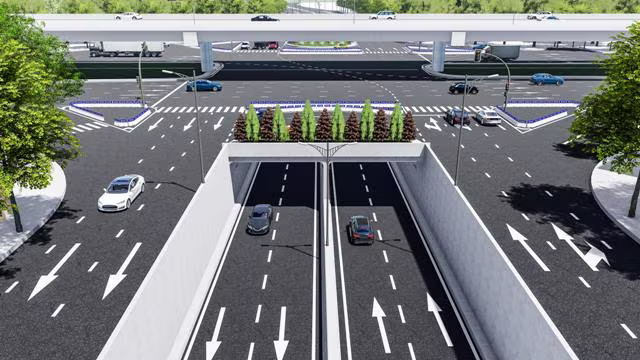 Phối cảnh hầm chui lê Văn Lương sau khi hoàn thành