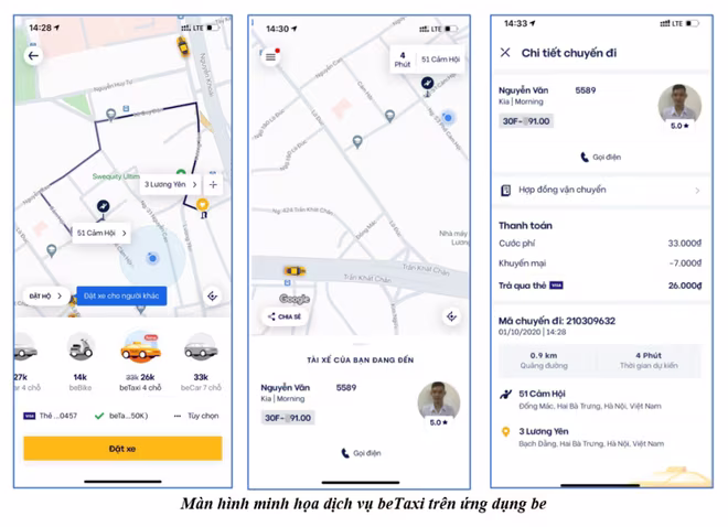 Hành khách sử dụng có thể gọi taxi truyền thống ngay trên ứng dụng be Hành khách sử dụng có thể gọi taxi truyền thống ngay trên ứng dụng be