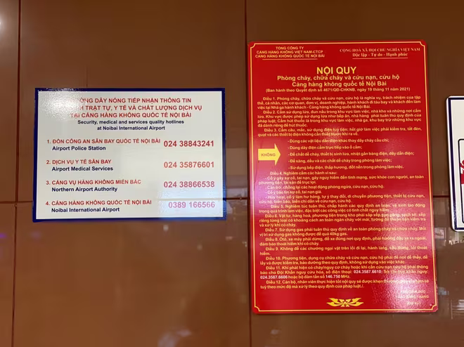 Niêm yết số điện thoại đường dây nóng tại sân bay quốc tế Nội Bài
