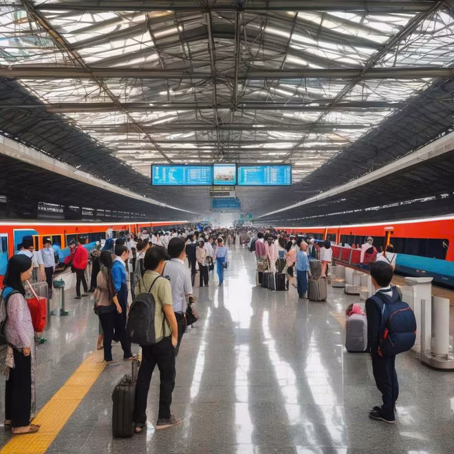 Trên tuyến bố trí 23 nhà ga hành khách (ảnh minh họa vẽ AI)