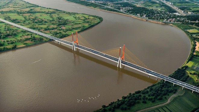 Phương án kiến trúc cầu Ngọc Hồi với ý tưởng &quot;Cổng mặt trời&quot; đạt giải Nhất
