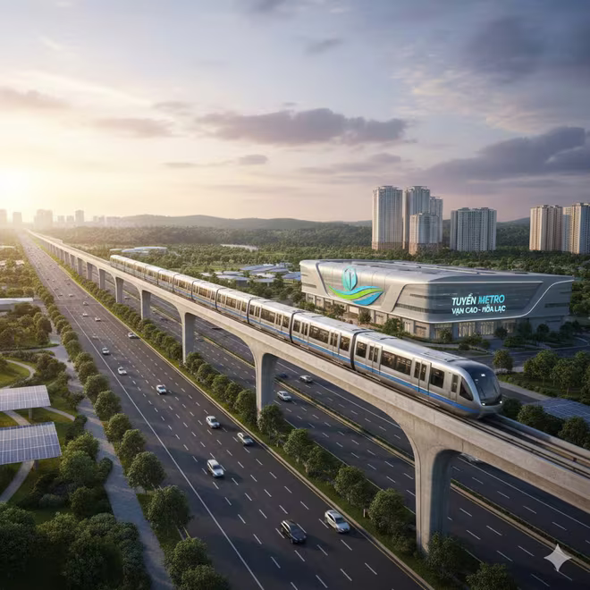 Hà Nội dự kiến khởi công xây dựng tuyến metro Văn Cao- Hòa Lạc dịp 19-12 tới đây (ảnh AI) Hà Nội dự kiến khởi công xây dựng tuyến metro Văn Cao- Hòa Lạc dịp 19-12 tới đây (ảnh AI)
